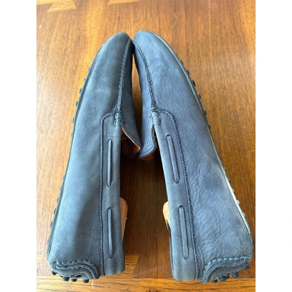 Frye Lewis Venetian Men 10.5 D Navy Blue Nubuck Leather Driving Loafers 3485228